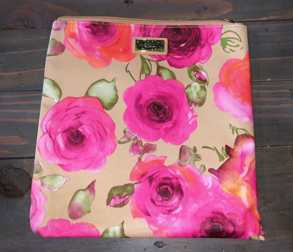 Gigi Hill tall cosmetic large makeup zipper pouch bag NEW Enchanted 10 x 11"